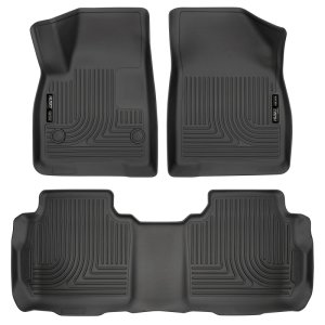 Cadillac XT5 Floor Liners - Front & 2nd Seat - Husky Liners - WeatherBeater - Black - `17-`23 Cadillac XT5 Floor Liners - Front & 2nd Seat - Husky Liners - WeatherBeater - Black - `17-`23